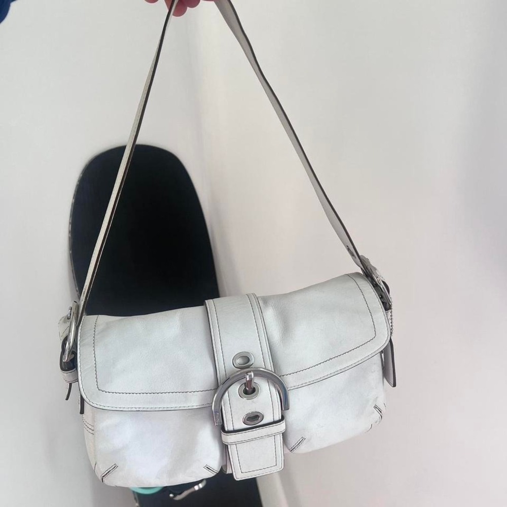 y2k 2000s Coach Soho white leather shoulder bag / Handbag ౨ৎ ⊹ ‧₊˚